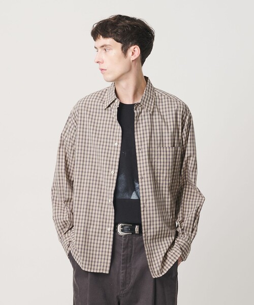 BEAUTY&YOUTH UNITED ARROWS(ビューティーアンドユースユナイテッドアローズ)の「ピーチスキン チェック レギュラー シャツ FORM型(シャツ/ブラウス・メンズ・イエロー/コバルトブルー・XL/S/L/M)」の1枚目の写真