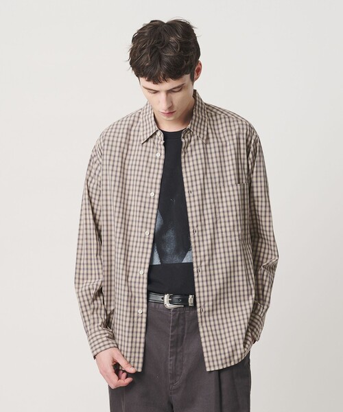 BEAUTY&YOUTH UNITED ARROWS(ビューティーアンドユースユナイテッドアローズ)の「ピーチスキン チェック レギュラー シャツ FORM型(シャツ/ブラウス・メンズ・イエロー/コバルトブルー・XL/S/L/M)」の3枚目の写真