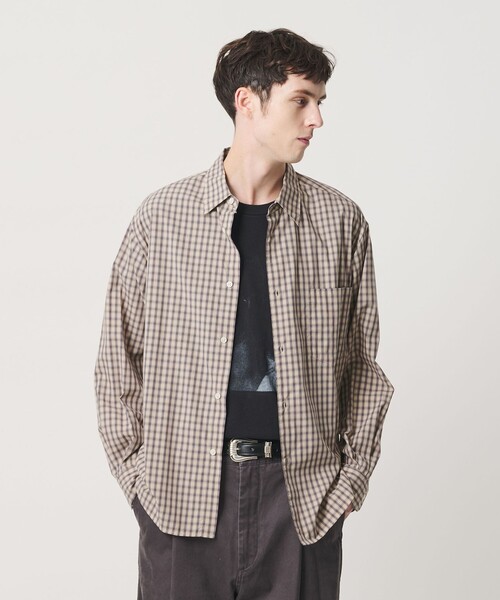 BEAUTY&YOUTH UNITED ARROWS(ビューティーアンドユースユナイテッドアローズ)の「ピーチスキン チェック レギュラー シャツ FORM型(シャツ/ブラウス・メンズ・イエロー/コバルトブルー・XL/S/L/M)」の4枚目の写真