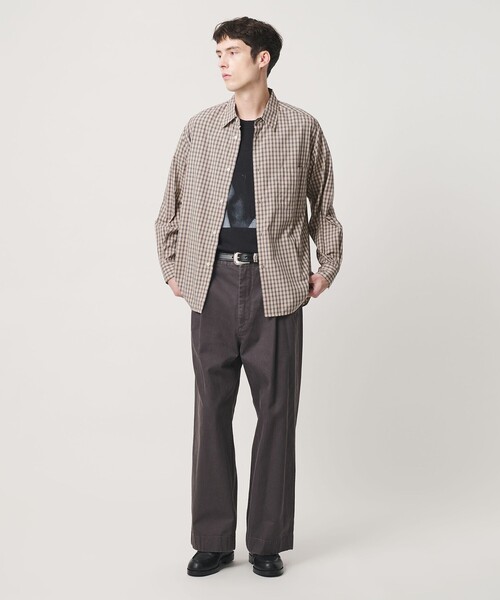 BEAUTY&YOUTH UNITED ARROWS(ビューティーアンドユースユナイテッドアローズ)の「ピーチスキン チェック レギュラー シャツ FORM型(シャツ/ブラウス・メンズ・イエロー/コバルトブルー・XL/S/L/M)」の5枚目の写真