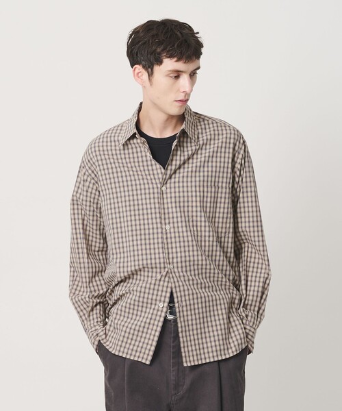 BEAUTY&YOUTH UNITED ARROWS(ビューティーアンドユースユナイテッドアローズ)の「ピーチスキン チェック レギュラー シャツ FORM型(シャツ/ブラウス・メンズ・イエロー/コバルトブルー・XL/S/L/M)」の7枚目の写真