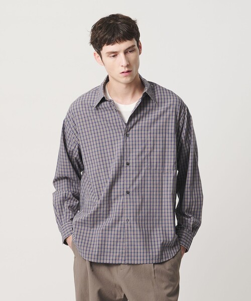 BEAUTY&YOUTH UNITED ARROWS(ビューティーアンドユースユナイテッドアローズ)の「ピーチスキン チェック レギュラー シャツ FORM型(シャツ/ブラウス・メンズ・イエロー/コバルトブルー・XL/S/L/M)」の9枚目の写真
