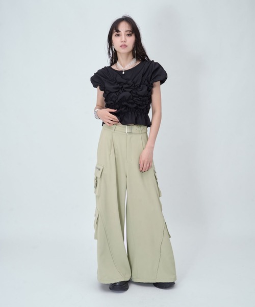 HARE(ハレ)の「2WAYフォルムラインアソートカーゴパンツ(HARE)(カーゴパンツ・レディース・ブラック系その他/ブラウン/ブラック/グリーン・FREE)」の14枚目の写真