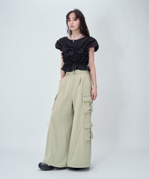 HARE(ハレ)の「2WAYフォルムラインアソートカーゴパンツ(HARE)(カーゴパンツ・レディース・ブラック系その他/ブラウン/ブラック/グリーン・FREE)」の16枚目の写真