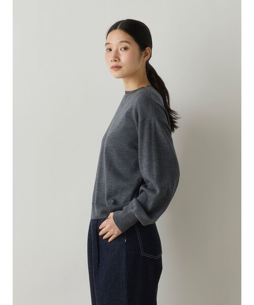 MidiUmi(ミディウミ)の「MidiUmi クルーネックニットプルオーバー(ニット/セーター・レディース・ブラック/レッド/ネイビー/チャコールグレー/ブラウン・FREE)」の13枚目の写真
