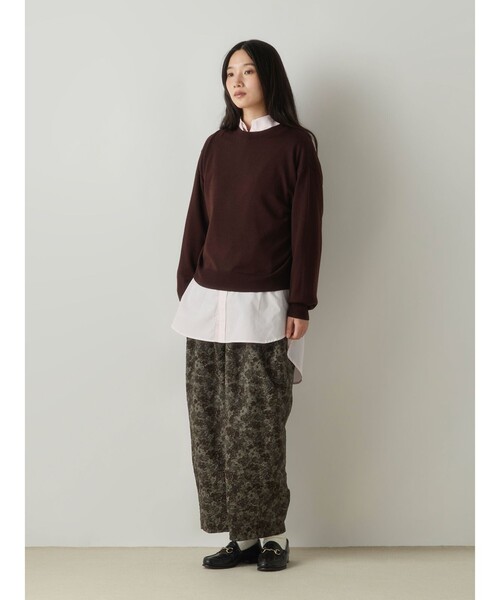 MidiUmi(ミディウミ)の「MidiUmi クルーネックニットプルオーバー(ニット/セーター・レディース・ブラック/レッド/ネイビー/チャコールグレー/ブラウン・FREE)」の17枚目の写真