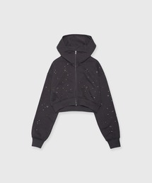 BIJOU CROPPED SWEAT HOODIE/ビジュークロップドスウェットフーディー