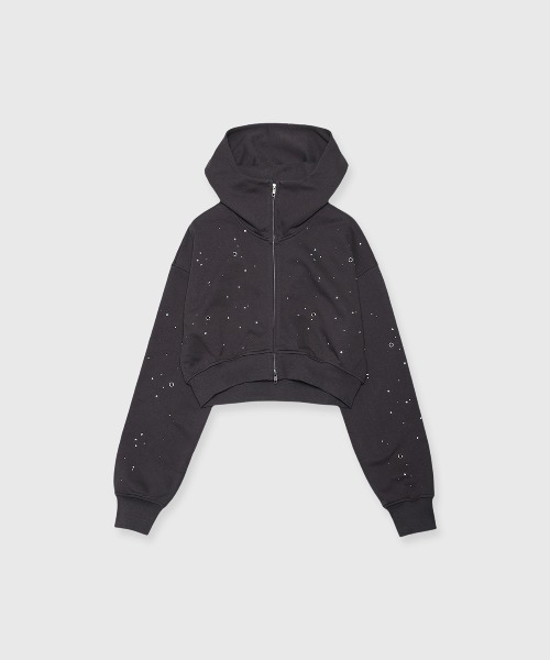BIJOU CROPPED SWEAT HOODIE/ビジュークロップドスウェットフーディー