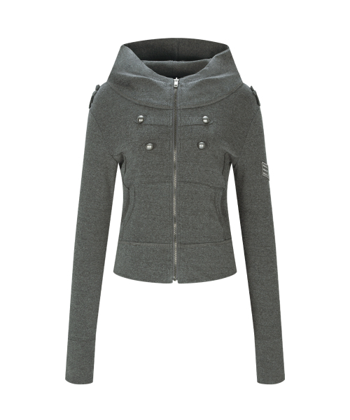 PLEASENOFOLLOW(プリーズノーフォロー)の「Nars Military Hoodie (Melange Charcoal)(パーカー・レディース・その他・FREE)」の3枚目の写真
