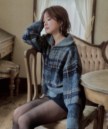 Gingham shirt layered knit（ニット/セーター）｜MISTREASS