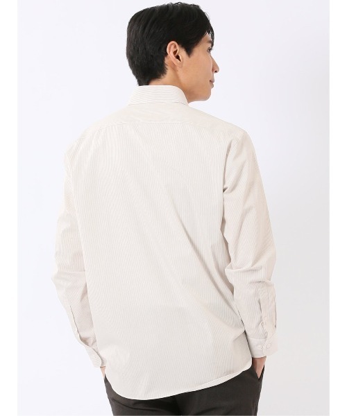 TAKA-Q(タカキュー)の「シャツ 長袖 メンズ ストレッチ 綿 コットン ブロード ボタンダウン プリント 総柄 ストライプ(シャツ/ブラウス・メンズ・アイボリー・LARGE/MEDIUM/X-LARGE)」の4枚目の写真