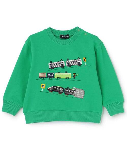 kladskap(クレードスコープ)の「【人気商品再入荷】【直営店で取り扱い無し】電車アップリケトレーナー(スウェット・キッズ・マスタード/トップグレー/グリーン・100cm/110cm/120cm/90cm/80cm)」の3枚目の写真