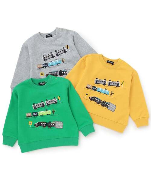 kladskap(クレードスコープ)の「【人気商品再入荷】【直営店で取り扱い無し】電車アップリケトレーナー(スウェット・キッズ・マスタード/トップグレー/グリーン・100cm/110cm/120cm/90cm/80cm)」の9枚目の写真