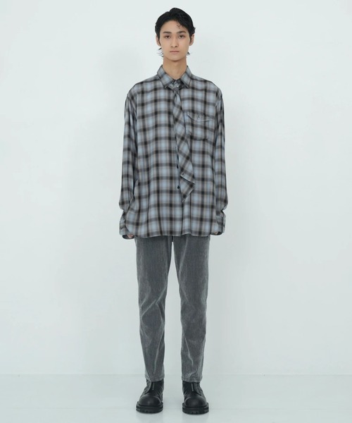 STUDIOUS(ステュディオス)の「NECKTIE SHIRT(シャツ/ブラウス・メンズ・ネイビー/ブラウン・2/1)」の4枚目の写真