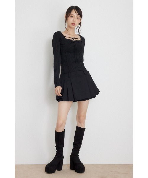 rienda(リエンダ)の「【AW先行アイテム】ケーブルタイトニットトップス 秋服 冬服(ニット/セーター・レディース・アイボリー/ピンク/ブラック・FREE)」の4枚目の写真