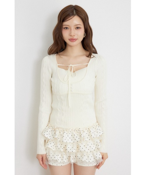 rienda(リエンダ)の「【AW先行アイテム】ケーブルタイトニットトップス 秋服 冬服(ニット/セーター・レディース・アイボリー/ピンク/ブラック・FREE)」の15枚目の写真
