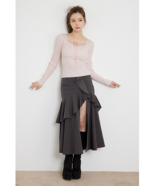 rienda(リエンダ)の「【AW先行アイテム】ケーブルタイトニットトップス 秋服 冬服(ニット/セーター・レディース・アイボリー/ピンク/ブラック・FREE)」の21枚目の写真