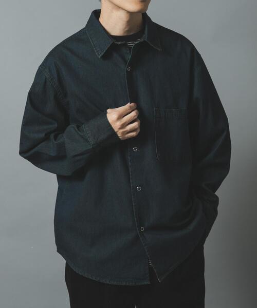 ITEMS URBANRESEARCH(アイテムズ アーバンリサーチ)の「フェードデニムリングドットボタンシャツ(シャツ/ブラウス・メンズ・ネイビー/ブラック/ブルー・MEDIUM/LARGE)」の3枚目の写真