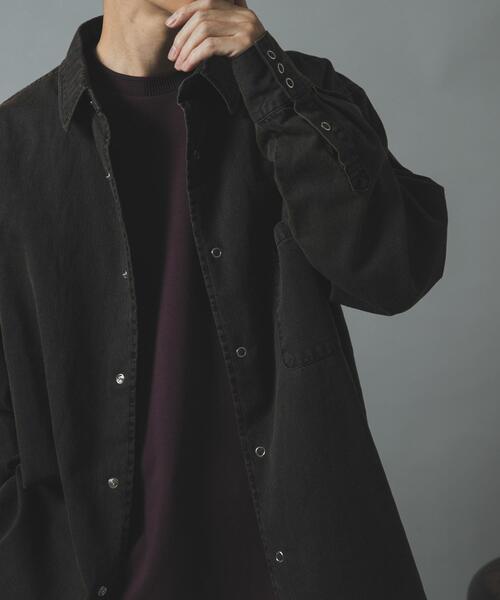 ITEMS URBANRESEARCH(アイテムズ アーバンリサーチ)の「フェードデニムリングドットボタンシャツ(シャツ/ブラウス・メンズ・ネイビー/ブラック/ブルー・MEDIUM/LARGE)」の4枚目の写真