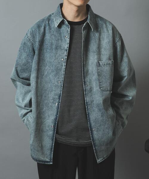 ITEMS URBANRESEARCH(アイテムズ アーバンリサーチ)の「フェードデニムリングドットボタンシャツ(シャツ/ブラウス・メンズ・ネイビー/ブラック/ブルー・MEDIUM/LARGE)」の17枚目の写真