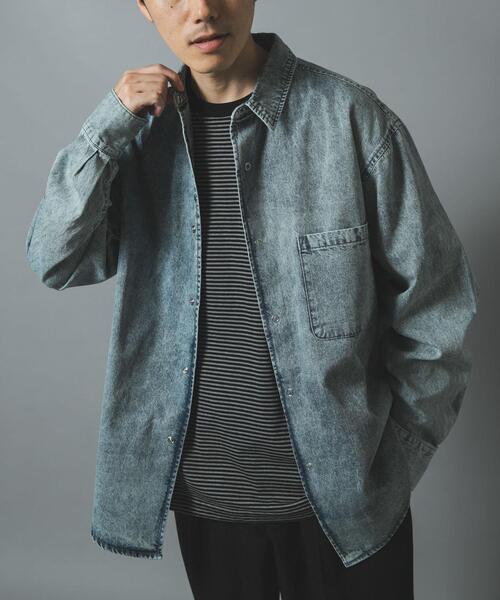 ITEMS URBANRESEARCH(アイテムズ アーバンリサーチ)の「フェードデニムリングドットボタンシャツ(シャツ/ブラウス・メンズ・ネイビー/ブラック/ブルー・MEDIUM/LARGE)」の18枚目の写真