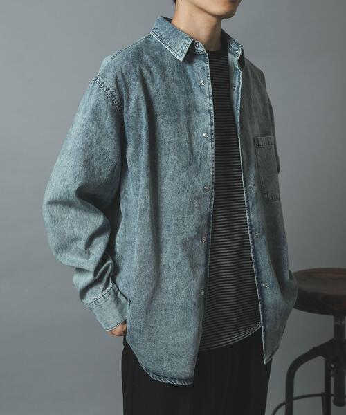 ITEMS URBANRESEARCH(アイテムズ アーバンリサーチ)の「フェードデニムリングドットボタンシャツ(シャツ/ブラウス・メンズ・ネイビー/ブラック/ブルー・MEDIUM/LARGE)」の21枚目の写真