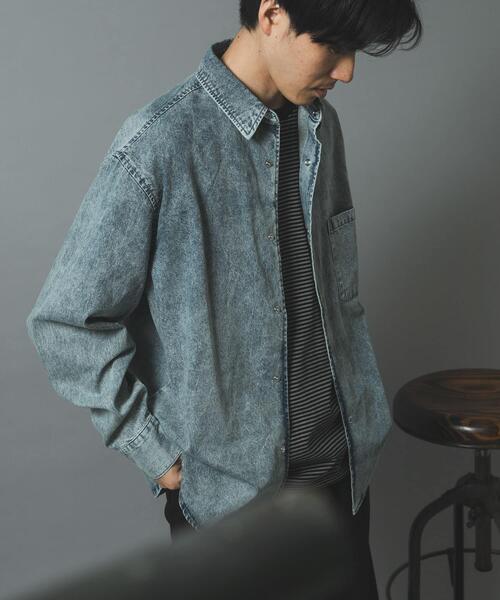 ITEMS URBANRESEARCH(アイテムズ アーバンリサーチ)の「フェードデニムリングドットボタンシャツ(シャツ/ブラウス・メンズ・ネイビー/ブラック/ブルー・MEDIUM/LARGE)」の22枚目の写真