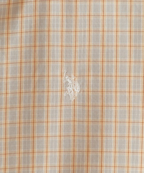 U.S. POLO ASSN.（ユーエスポロアッスン）の「U.S. POLO ASSN./ユーエスポロアッスン ブロードスモールチェック 半袖チェックシャツ 2026年 夏 夏服（シャツ/ブラウス・メンズ・グレー・M/L）」の2枚目の写真