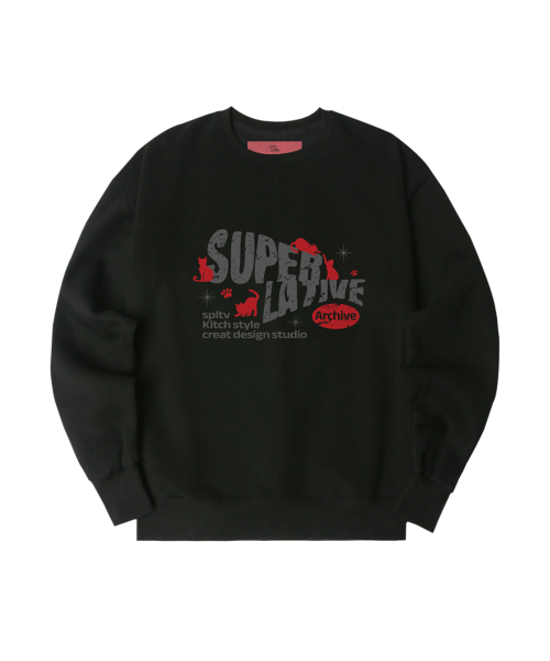 SUPERLATIVE（スーパーラティブ）の「S/Pキャッツポージングオーバーサイズ裏起毛スウェット (GOM4-6SP188)（スウェット・レディース・ブラック/ホワイト/ネイビー/ライトグレー/チャコールグレー/アイボリー・MEDIUM/LARGE/X-LARGE）」の7枚目の写真