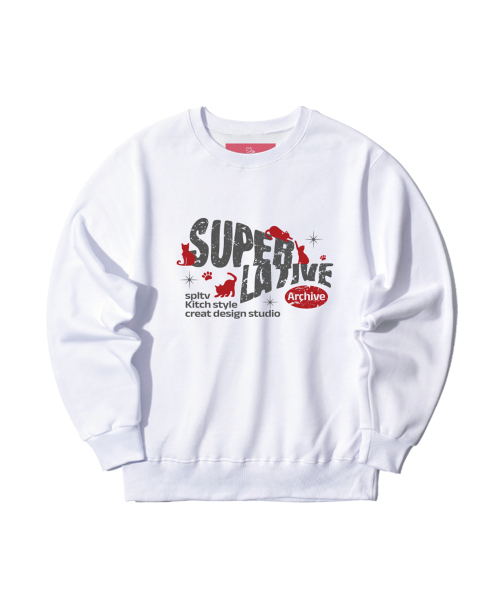 SUPERLATIVE（スーパーラティブ）の「S/Pキャッツポージングオーバーサイズ裏起毛スウェット (GOM4-6SP188)（スウェット・レディース・ブラック/ホワイト/ネイビー/ライトグレー/チャコールグレー/アイボリー・MEDIUM/LARGE/X-LARGE）」の8枚目の写真