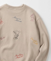 MICKEY MOUSE（ミッキーマウス）の「2026AW Disney/ディズニー オーバーサイズ  カットモール 裏シャギー 刺繍ニット レディース メンズ（ニット/セーター）」