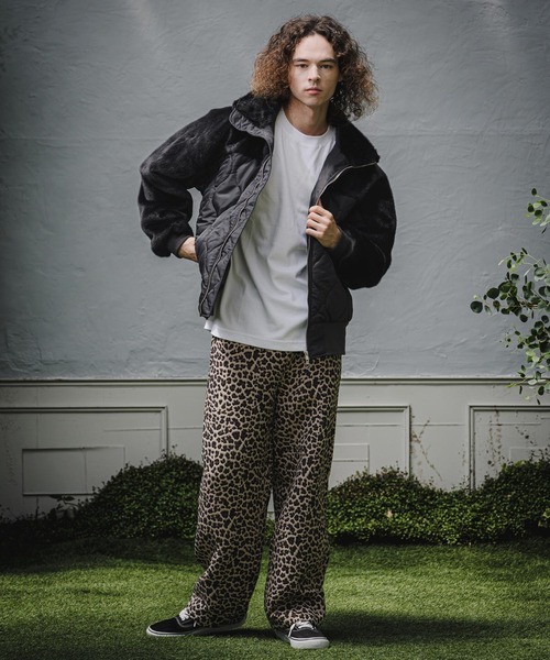 CAMBIO(カンビオ)の「mj11909- Faux Fur Wave Quilt Stand Jacket フェイクファーキルトコンビジャケット(A73926cmb)(その他アウター・メンズ・ブラック・L/M/S)」の6枚目の写真