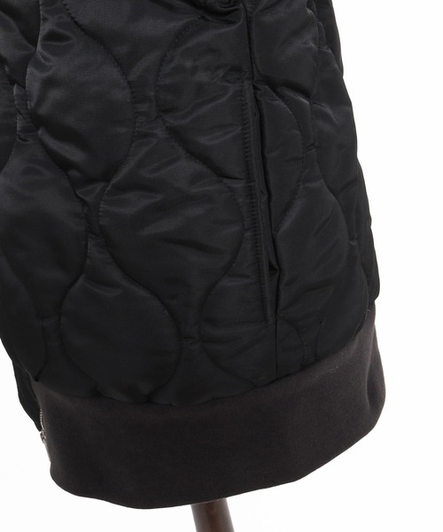 CAMBIO(カンビオ)の「mj11909- Faux Fur Wave Quilt Stand Jacket フェイクファーキルトコンビジャケット(A73926cmb)(その他アウター・メンズ・ブラック・L/M/S)」の15枚目の写真