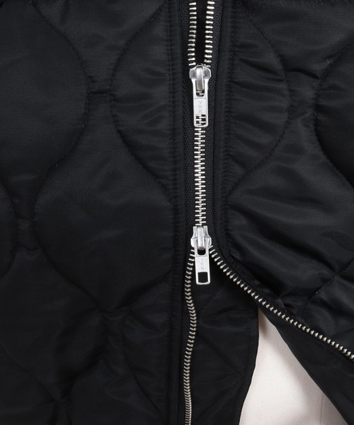 CAMBIO(カンビオ)の「mj11909- Faux Fur Wave Quilt Stand Jacket フェイクファーキルトコンビジャケット(A73926cmb)(その他アウター・メンズ・ブラック・L/M/S)」の16枚目の写真