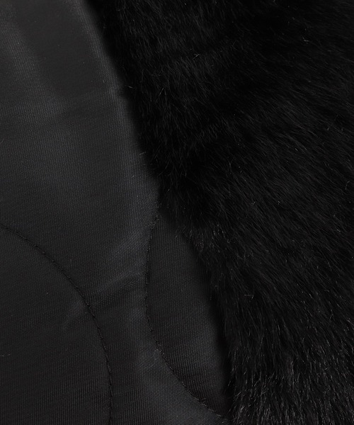 CAMBIO(カンビオ)の「mj11909- Faux Fur Wave Quilt Stand Jacket フェイクファーキルトコンビジャケット(A73926cmb)(その他アウター・メンズ・ブラック・L/M/S)」の18枚目の写真