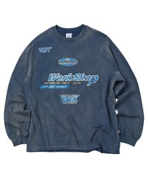 アスリットスプレーワッシュドロングスリーブディープブルー