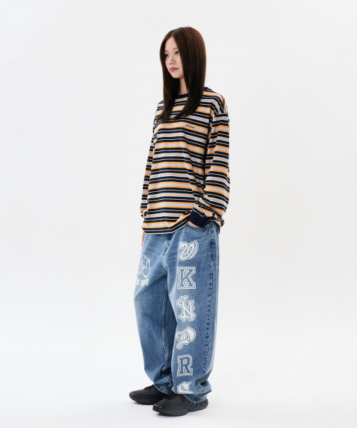 WKNDRS(ウィーキャンドース)の「MULTI STRIPE LS Tシャツ (ネイビー)(Tシャツ/カットソー・レディース・その他・LARGE/X-LARGE/SMALL/MEDIUM)」の8枚目の写真