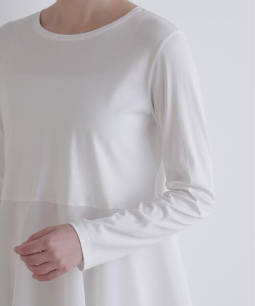 LE PHIL(ルフィル)の「◆コットンスムース切替ジャージー(Tシャツ/カットソー・レディース・ホワイト/ブラック・F)」の14枚目の写真