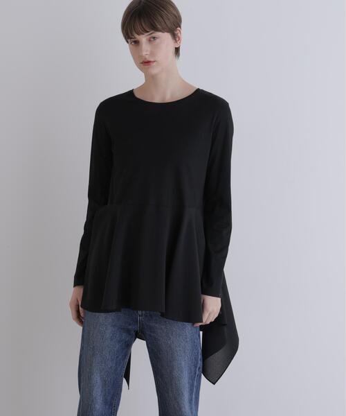 LE PHIL(ルフィル)の「◆コットンスムース切替ジャージー(Tシャツ/カットソー・レディース・ホワイト/ブラック・F)」の2枚目の写真