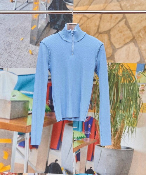 CONZ(コンズ)の「CRISP HALF-ZIP TOP(Tシャツ/カットソー・レディース・ブラック/ブルー/グレー・FREE)」の13枚目の写真