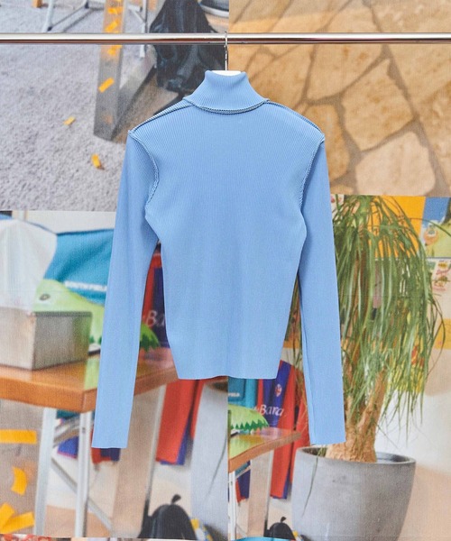 CONZ(コンズ)の「CRISP HALF-ZIP TOP(Tシャツ/カットソー・レディース・ブラック/ブルー/グレー・FREE)」の14枚目の写真