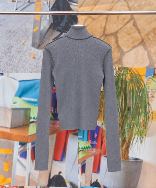 CONZ(コンズ)の「CRISP HALF-ZIP TOP(Tシャツ/カットソー・レディース・ブラック/ブルー/グレー・FREE)」の11枚目の写真