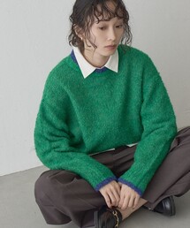 coen（コーエン）の「【選べる10色展開】配色ラインブークレミックスカラーニット(WEB限定カラーあり)（ニット/セーター）」