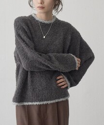 coen（コーエン）の「【選べる10色展開】配色ラインブークレミックスカラーニット(WEB限定カラーあり)（ニット/セーター）」