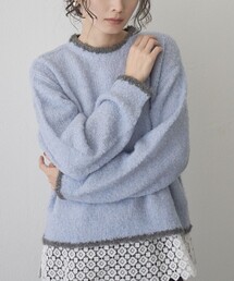 【選べる10色展開】配色ラインブークレミックスカラーニット(WEB限定カラーあり)