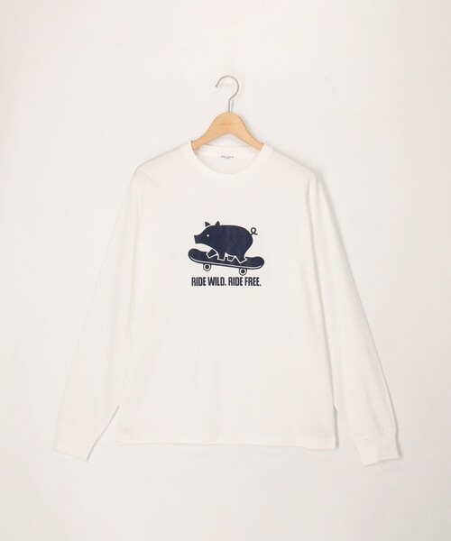 NOLLEY'S LIGHT（ノーリーズライト）の「コンパクトコーマ丸胴シボ革発泡プリントロンT（Tシャツ/カットソー・メンズ・ホワイト系その他3/ホワイト系その他/ホワイト系その他4/ホワイト系その他2・M/L）」の3枚目の写真