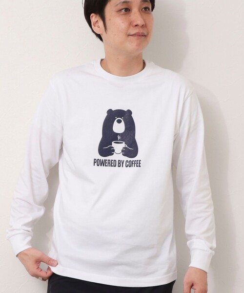 NOLLEY'S LIGHT（ノーリーズライト）の「コンパクトコーマ丸胴シボ革発泡プリントロンT（Tシャツ/カットソー・メンズ・ホワイト系その他3/ホワイト系その他/ホワイト系その他4/ホワイト系その他2・M/L）」の5枚目の写真