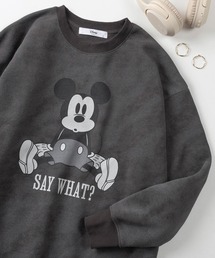 Disney（ディズニー）の「【71】【Disney/ディズニー】ミッキーマウス/ミニーマウス/クマのプーさん/ニック・ワイルド/ズートピア ワンポイント クルーネック スウェット/トレーナー/ビックシルエット/オーバーサイズ/裏起毛/レディース（S)（スウェット）」