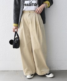 〈手洗い可能〉コーデュロイ タック ワイドパンツ◇