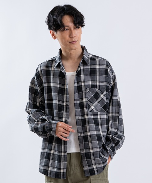 SHISKY(シスキー)の「TCRビエラチェック長袖ルーズREGシャツ(シャツ/ブラウス・メンズ・B/C/A・MEDIUM/X-LARGE/LARGE)」の2枚目の写真